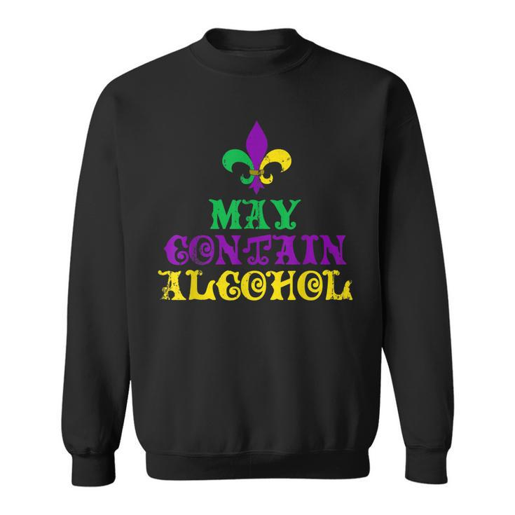 May Contain Alcohol   Mardi Gras  V2 Sweatshirt