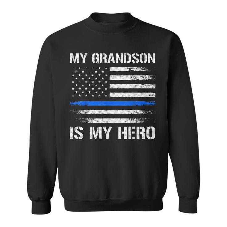 Mein Enkel Ist Mein Held Polizei Opa Oma Thin Blue Line Sweatshirt