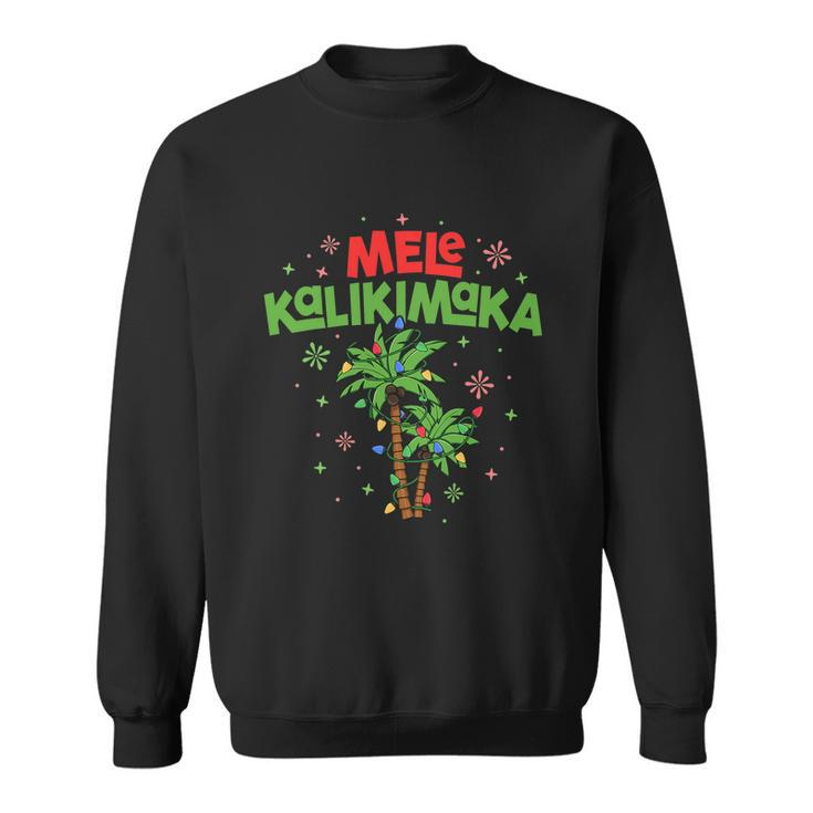 Mele Kalikimaka Hawaiian Christmas Palm Tree Lights Xmas Sweatshirt