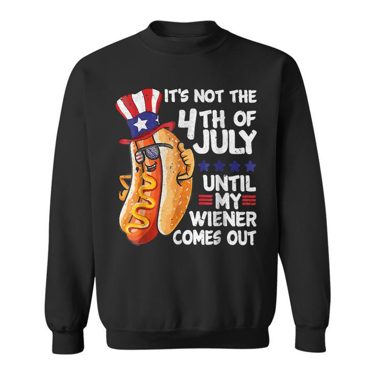 Men Funny 4Th Of July Hot-Dog Wiener Comes Out Adult Humor  Sweatshirt
