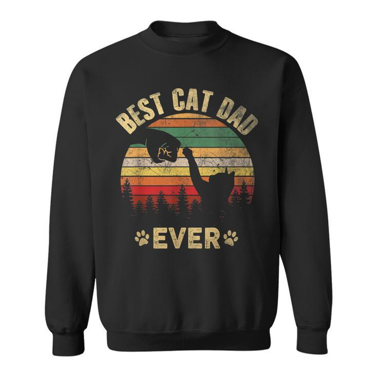 Mens Best Cat Dad Ever Cat Lover Funny Fathers Day Vintage Gift  Sweatshirt