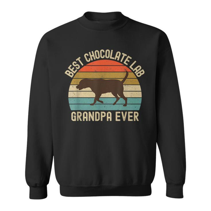 Mens Best Chocolate Lab Grandpa Ever Labrador Retriever Vintage  Sweatshirt