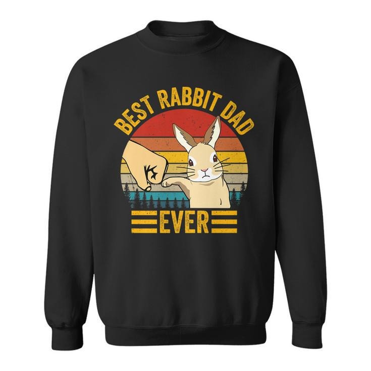 Mens Best Rabbit Dad Ever Vintage Rabbit Lover Best Bunny Dad Eve   Sweatshirt