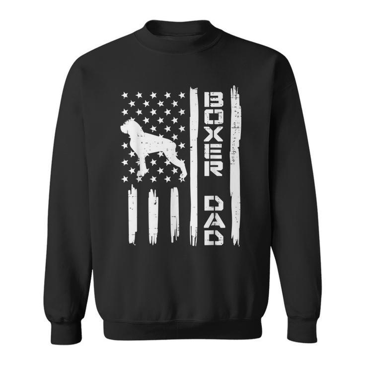 Mens Boxer Dad Us Flag Vintage Patriotic Dog Lover Owner Men Gift  Sweatshirt