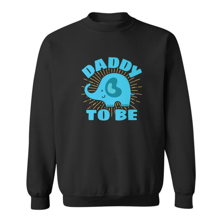 Mens Daddy To Be Elephant Blue Gender Reveal Baby Shower Men Women Sweatshirt Graphic Print Unisex