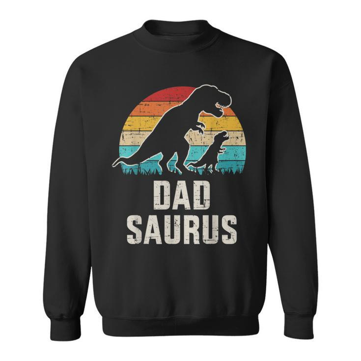 Mens Dadsaurus Dad Dinosaur Vintage For Fathers Day  Sweatshirt