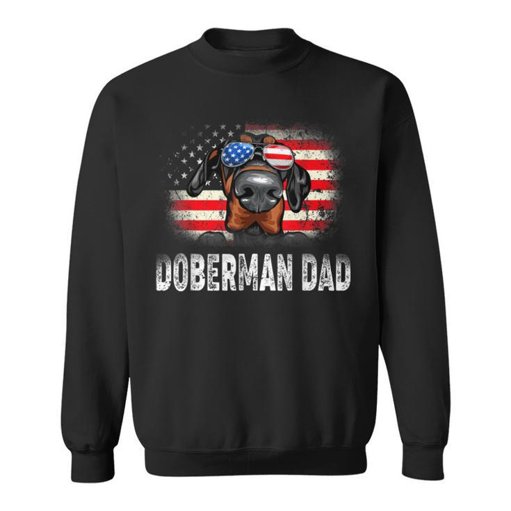 Mens Fun Doberman Dad American Flag Father’S Day  Bbnk Sweatshirt
