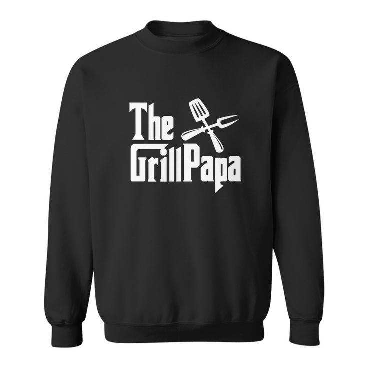 Mens Grill Master Papa Bbq Gag Gif For Dads Men Women Sweatshirt Graphic Print Unisex