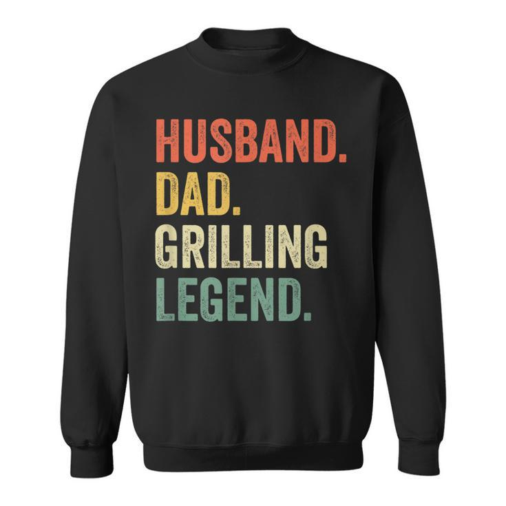 Mens Grilling Bbq Father Funny Husband Grill Dad Legend Vintage  Sweatshirt