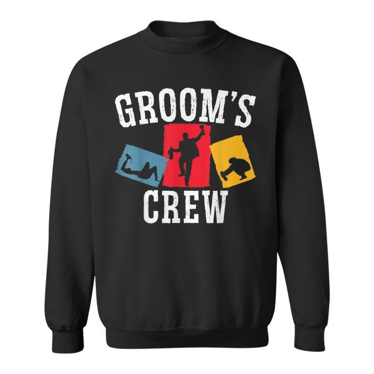 Mens Grooms Crew Groom Squad Stag Night Bachelor Party  Sweatshirt
