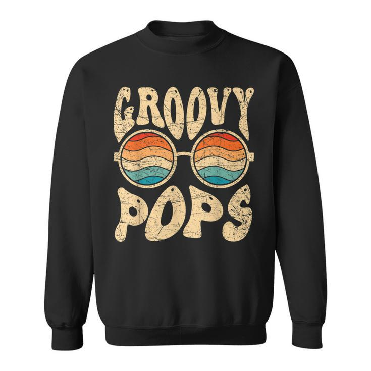 Mens Groovy Pops 70S Aesthetic Nostalgia 1970S Retro Dad  Sweatshirt