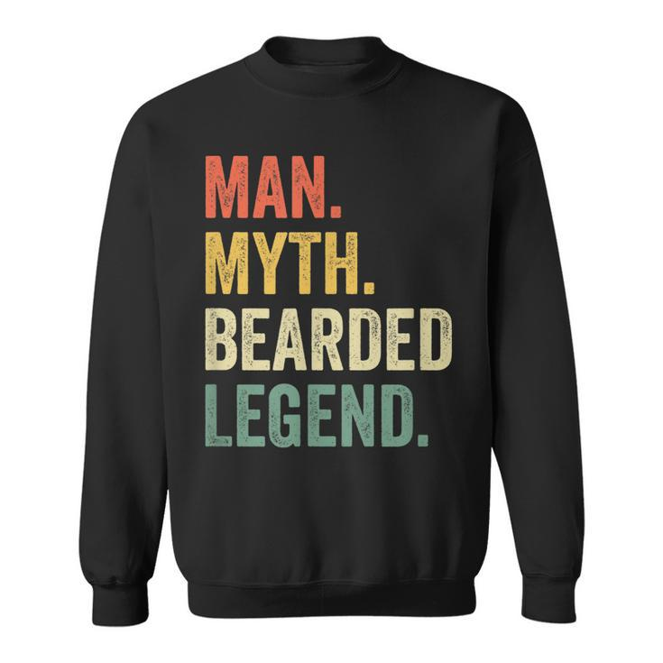 Mens Man Myth Bearded Legend Funny Dad Beard Fathers Day Vintage  Sweatshirt