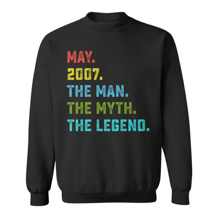 Mens Man Myth Legend May 2007 16Th Birthday Gift 16 Years Old   Sweatshirt