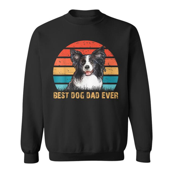 Mens Mens Quote Best Dog Dad Ever Vintage Border Collie Sweatshirt