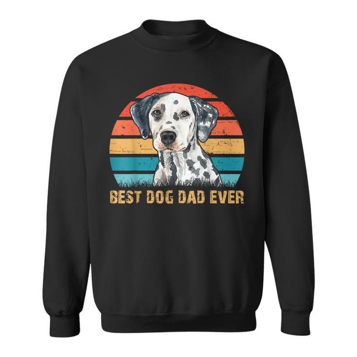Mens Mens Quote Best Dog Dad Ever Vintage Dalmatian Lover  Sweatshirt