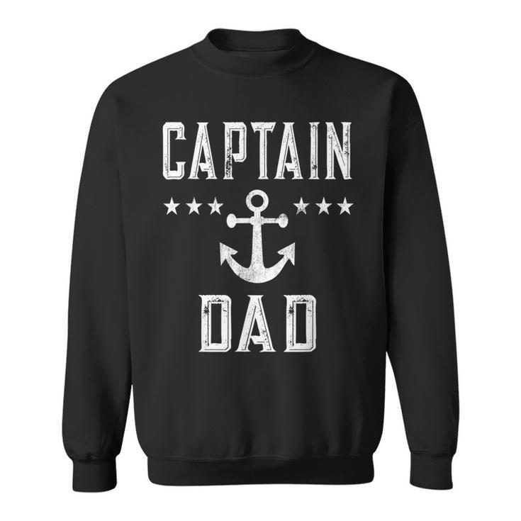 Mens Mens Vintage Captain Dad Lake Boating Father  Sweatshirt