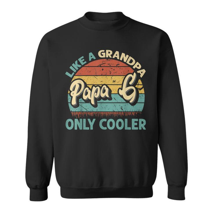Mens Papa G Like A Grandpa Only Cooler Vintage Dad Fathers Day  Sweatshirt