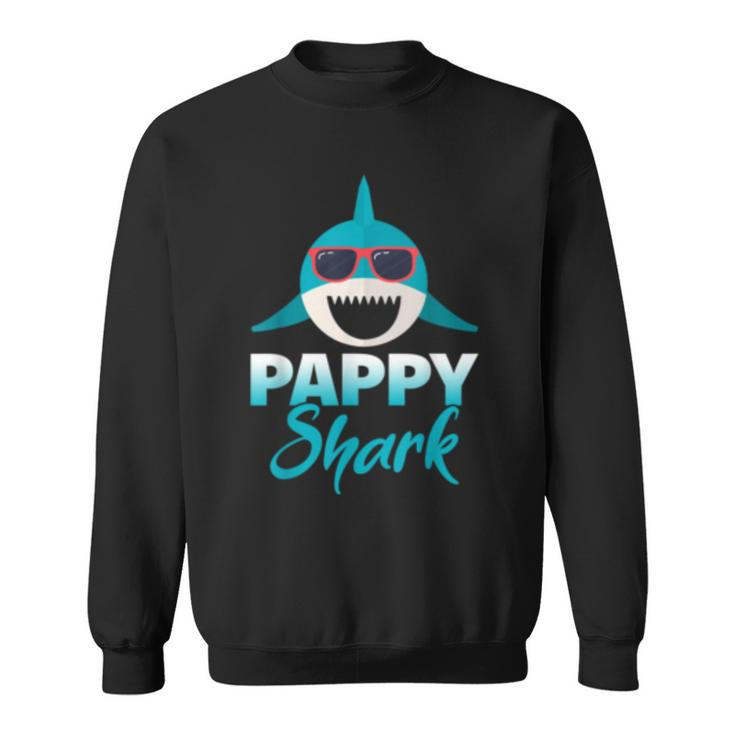 Mens Pappy Shark Wearing Cool Sunglasses Grandpa Gift  Sweatshirt