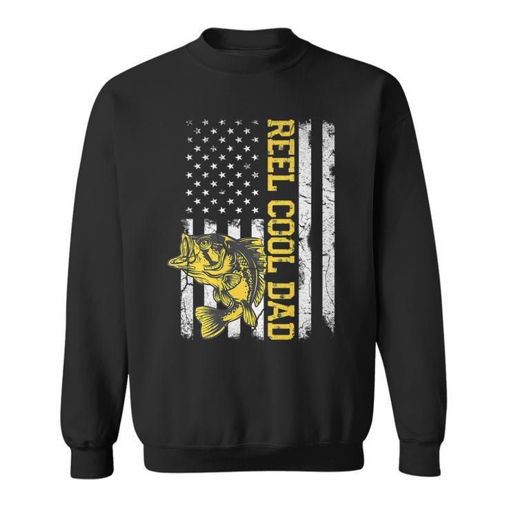 Mens Reel Cool Dad Fishing Fathers Day  4Th Of July   Sweatshirt