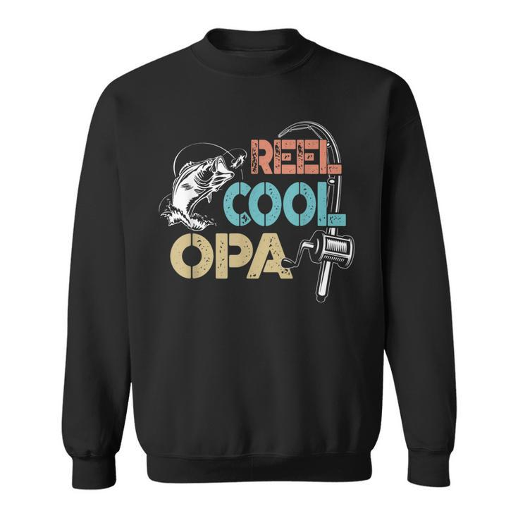 Mens Reel Cool Opa Fisherman Daddy Fathers Day  Sweatshirt