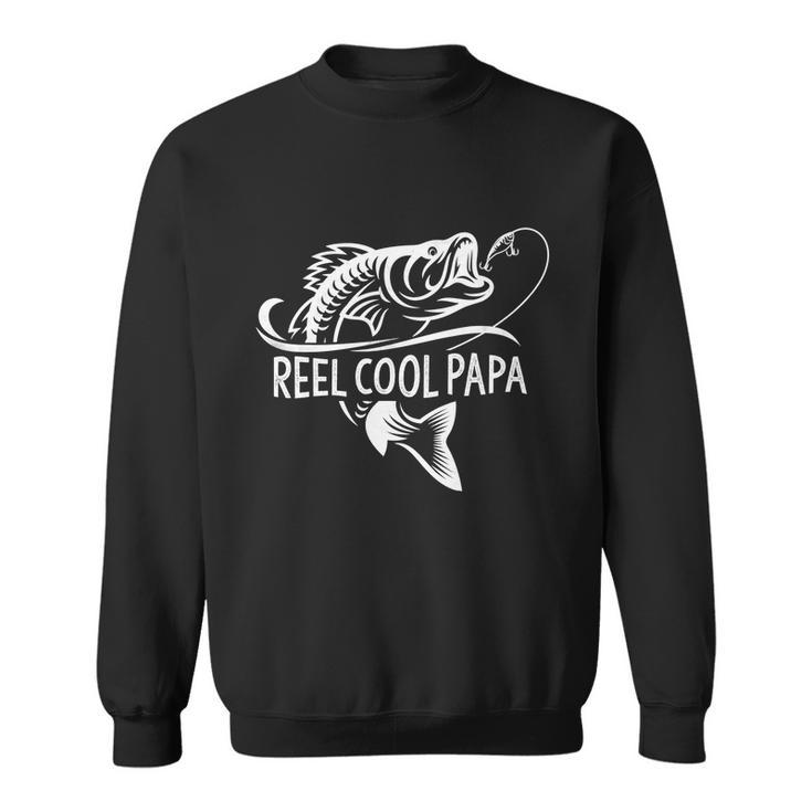 Mens Reel Cool Papa Fishing Dad Gifts Fathers Day Fisherman Fish Tshirt Sweatshirt