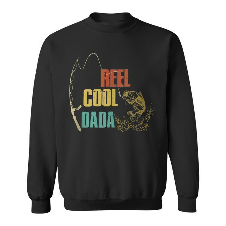 Mens Retro Reel Cool Dada Fathers Day Fishing Fisher  Sweatshirt