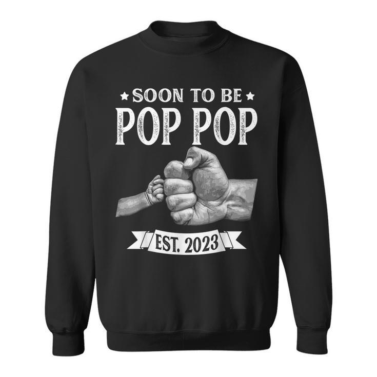 Mens Soon To Be Pop Pop Est2023 Retro Fathers Day New Dad  Sweatshirt