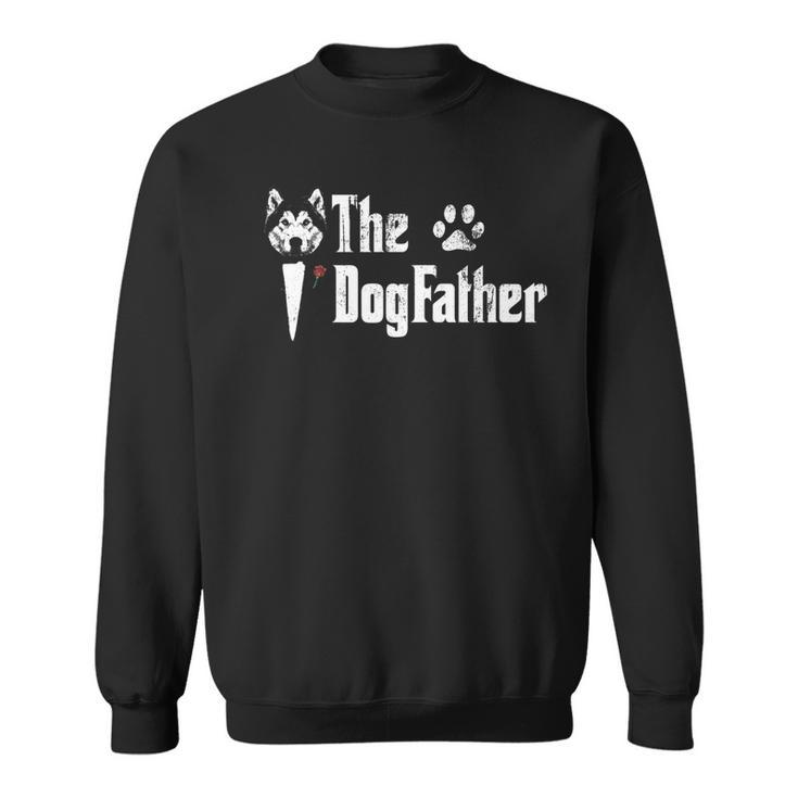 Mens The Dogfather Alaska Malamute Dog Dad Fathers Day Men Women Sweatshirt Graphic Print Unisex