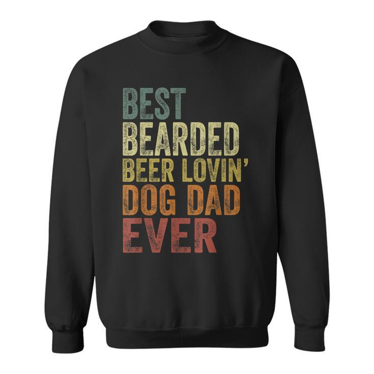 Mens Vintage Best Bearded Beer Lovin Dog Dad Pet Lover Owner  Sweatshirt