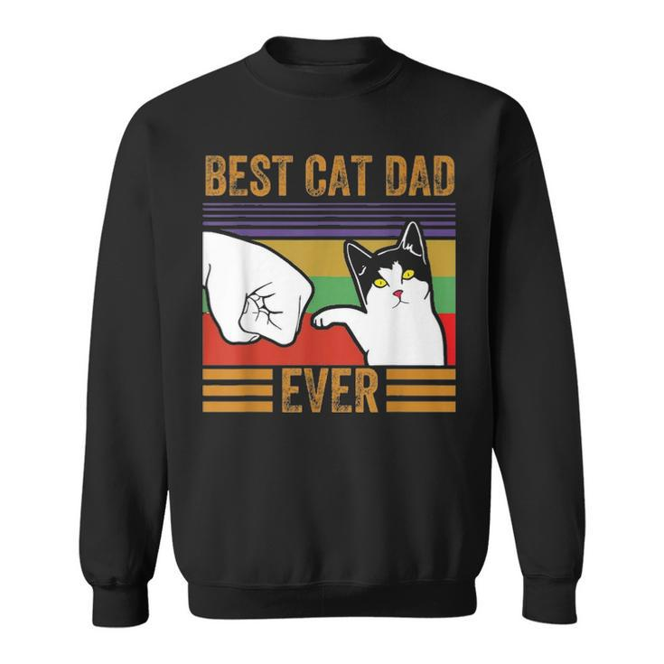 Mens Vintage Best Cat Dad Ever Men Bump Fit Fathers Day Gift Sweatshirt