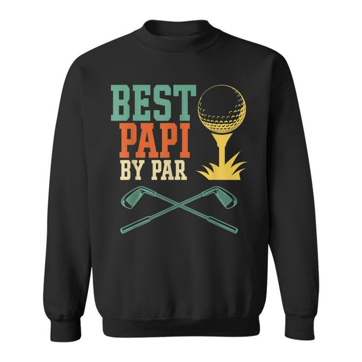 Mens Vintage Best Papi By Par Disc Golf Gift Dad Fathers Papa  Sweatshirt
