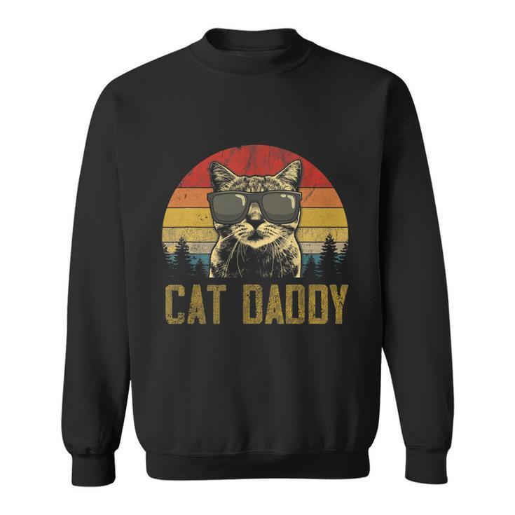 Mens Vintage Cat Daddy Fathers Day Shirt Funny Cat Lover Tshirt Sweatshirt