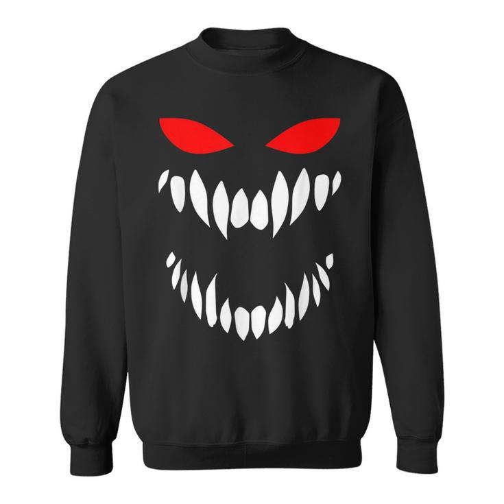 Mens Womens Devil Monster Face Halloween Costume Men Women Sweatshirt Graphic Print Unisex