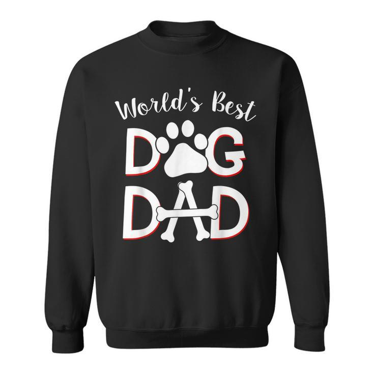 Mens Worlds Best Dog Dad Dog Owner Paw Print Gift For Mens Sweatshirt