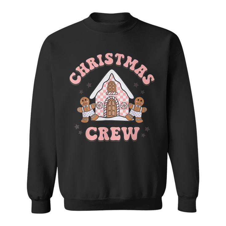 Merry Christmas Crew Gingerbread House Xmas Vibes  Men Women Sweatshirt Graphic Print Unisex