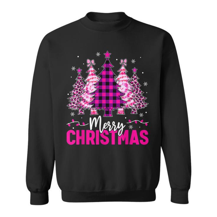 Vintage Christmas Sweatshirt For Women - Cute Plaid Tree Graphic Holiday Pullover - View #9