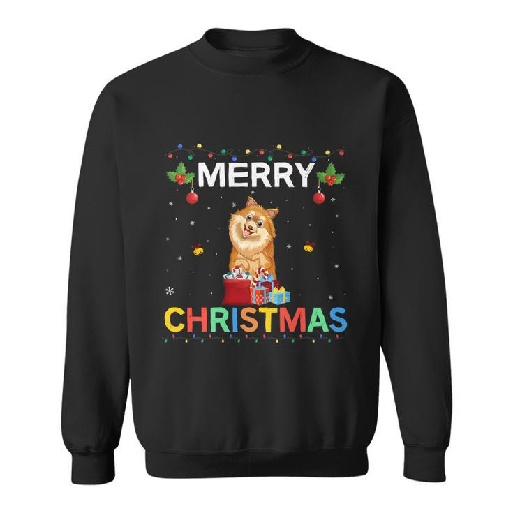 Merry Christmas Pomeranian Dog Lovers Xmas Holiday Party Gift Sweatshirt