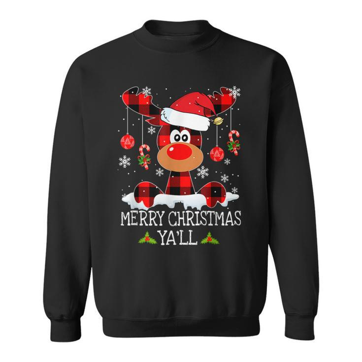 Merry Christmas Yall Cute Reindeer Sweatshirt