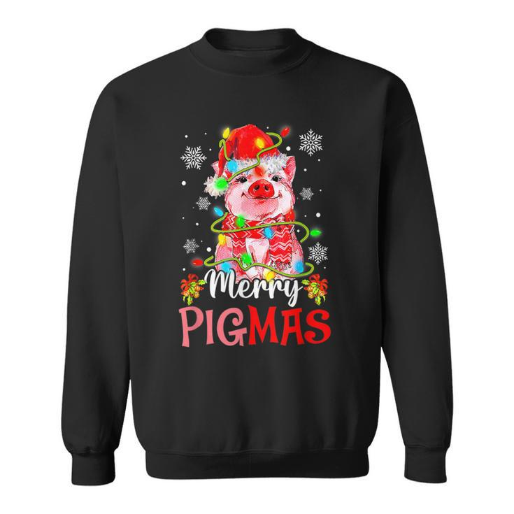 Merry Pigmas Funny Pig Christmas Pajama For Pig Lover  Men Women Sweatshirt Graphic Print Unisex
