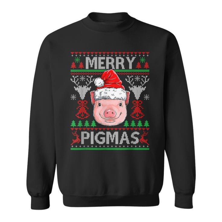 Merry Pigmas Pig Christmas Ugly Sweater Funny Xmas Women  Men Women Sweatshirt Graphic Print Unisex