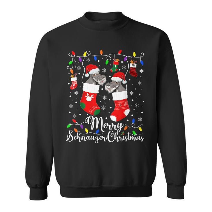 Merry Schnauzer Christmas Mini Schnauzer Xmas Party Men Women Sweatshirt Graphic Print Unisex
