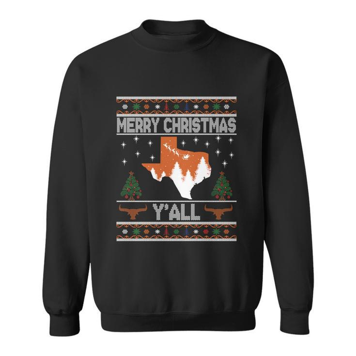 Merry Xmas Yall Texas Ugly Christmas Sweater Gift Sweatshirt
