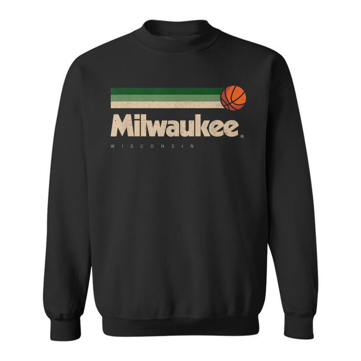 Milwaukee Basketball B-Ball City Wisconsin Retro Milwaukee  Sweatshirt