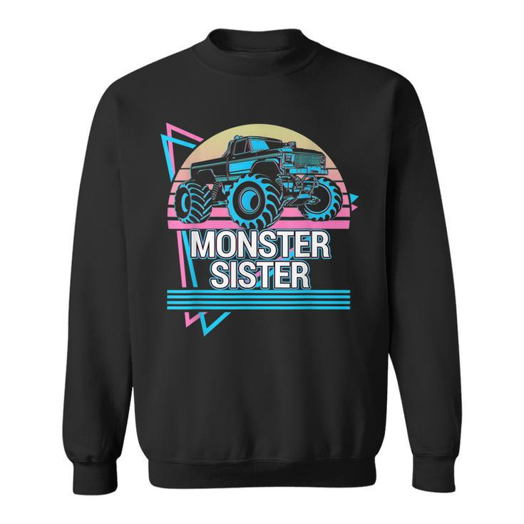 Monster Truck Sister  Retro Vintage Monster Truck  Sweatshirt