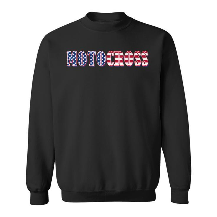 Motocross American Flag - Motocross  Sweatshirt