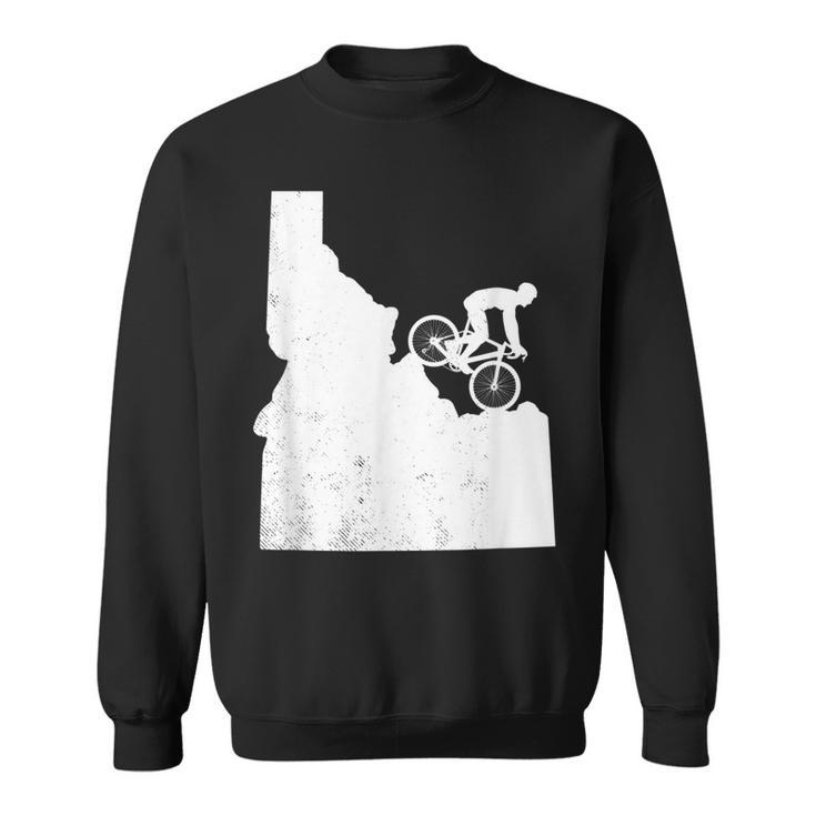 Mountain Bike Vintage Idahos Biking Map Art- Mtb Biker Gift  Men Women Sweatshirt Graphic Print Unisex