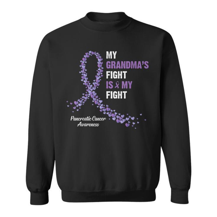 My Grandmas Fight Is My Fight Pancreatic Cancer Awareness  Men Women Sweatshirt Graphic Print Unisex