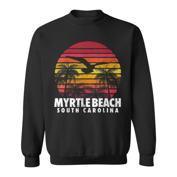 Myrtle Beach South Carolina Vintage Retro Beach Sun Sunset  Sweatshirt