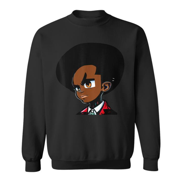 Natural Hair Afro Young Black Student  Sweatshirt