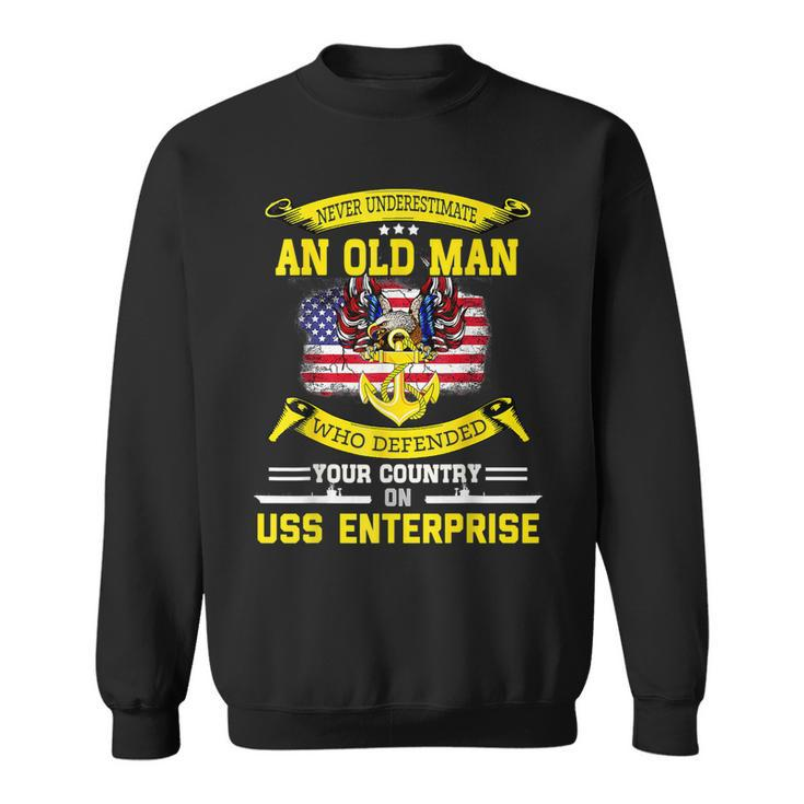 Never Underestimate Old Man Defended On Uss Aircraft  Sweatshirt